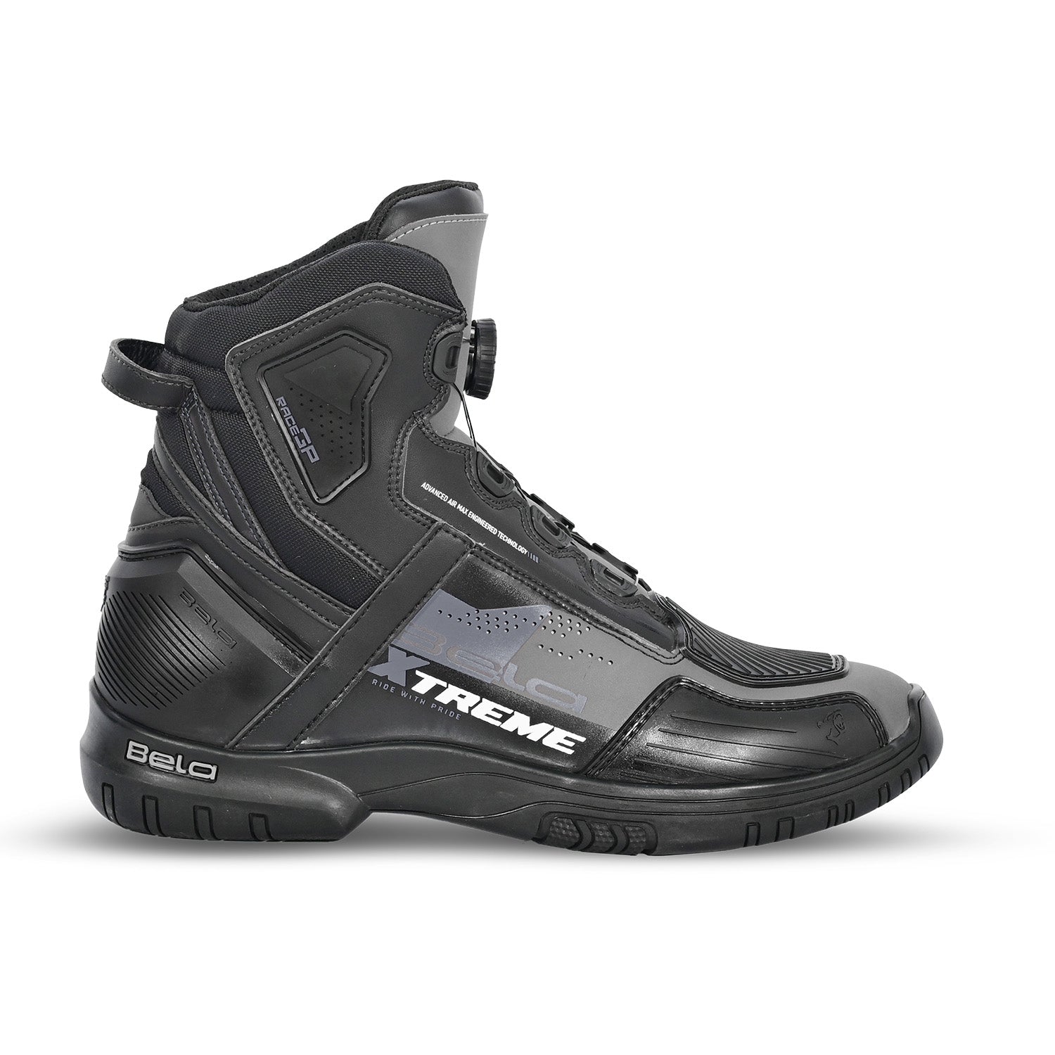 BELA EXTREME FORCE URBAN MOTORCYCLE BOOTS BLACK GREY