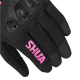 SHUA Shot Lady Motorcycle Gloves Black Pink