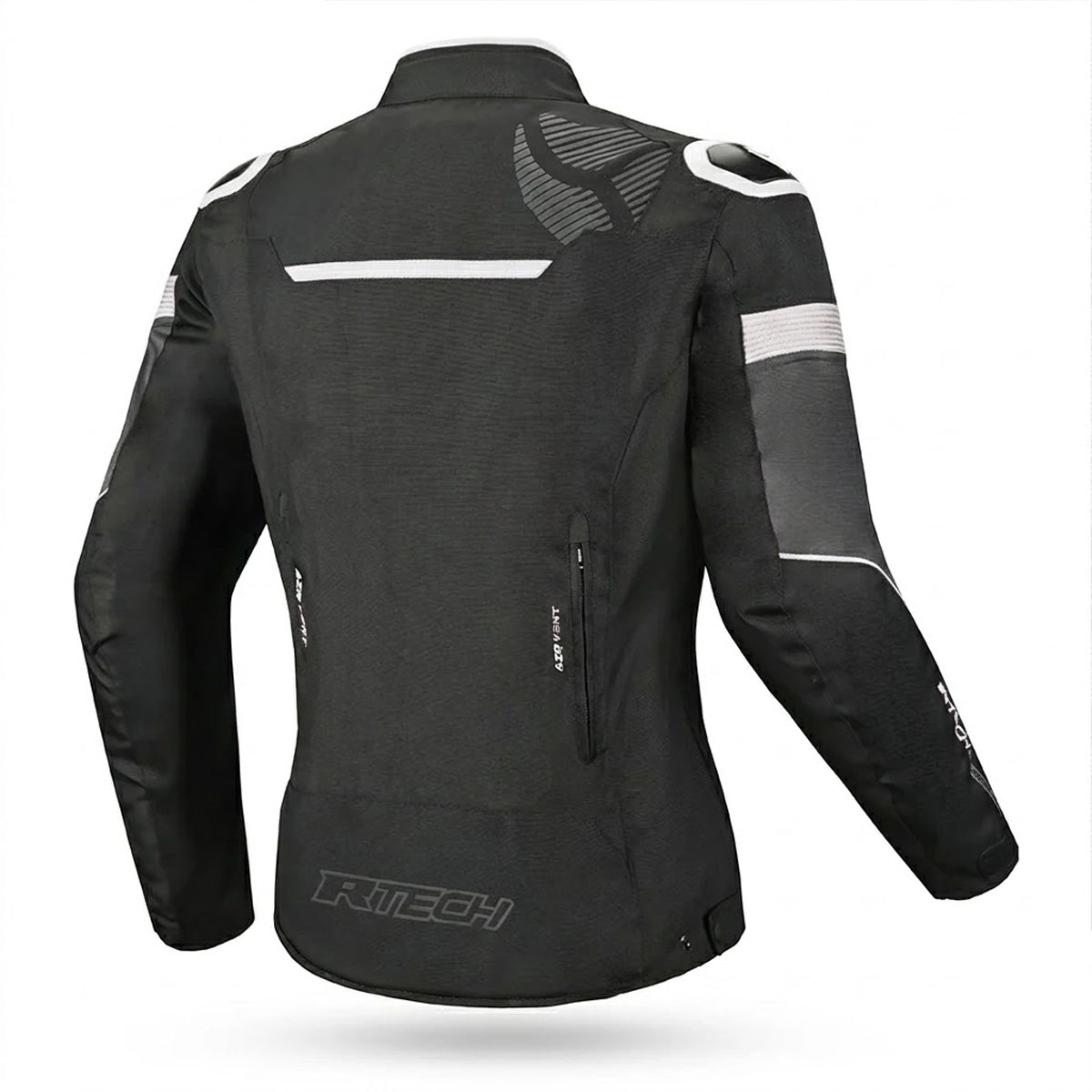 R-Tech Knight Rider Lady Motorcycle Textile Short Jacket Black White Antharacite