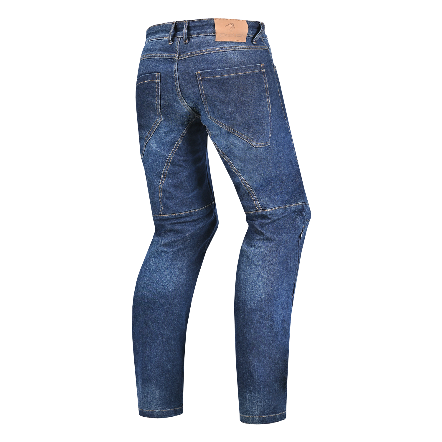 BELA ROCKER MEN MOTORCYCLE DENIM JEANS 34L BLUE SPRAY