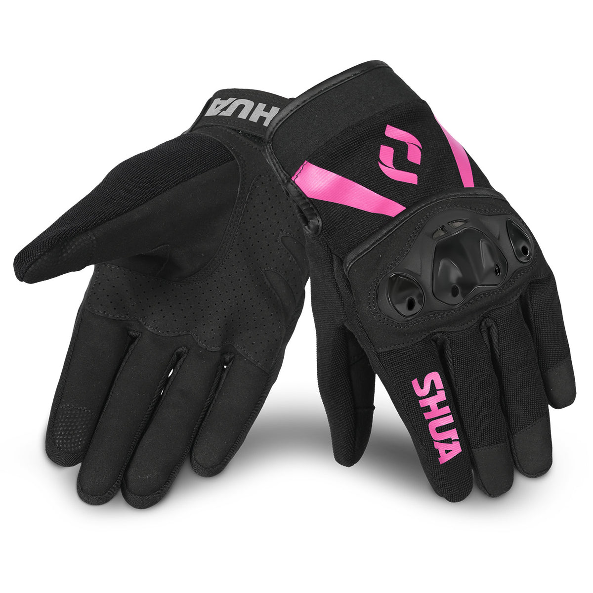 SHUA Shot Lady Motorcycle Gloves Black Pink