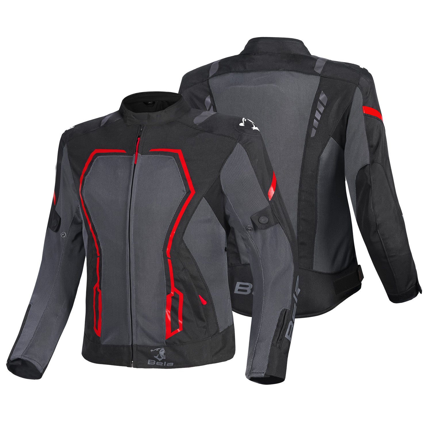 BELA ARTREX AIR 2.0 MOTORCYCLE JACKET BLACK GREY RED