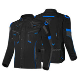 R-Tech Knight Rider Touring Motorcycle Long Jacket Black Antharacite Blue