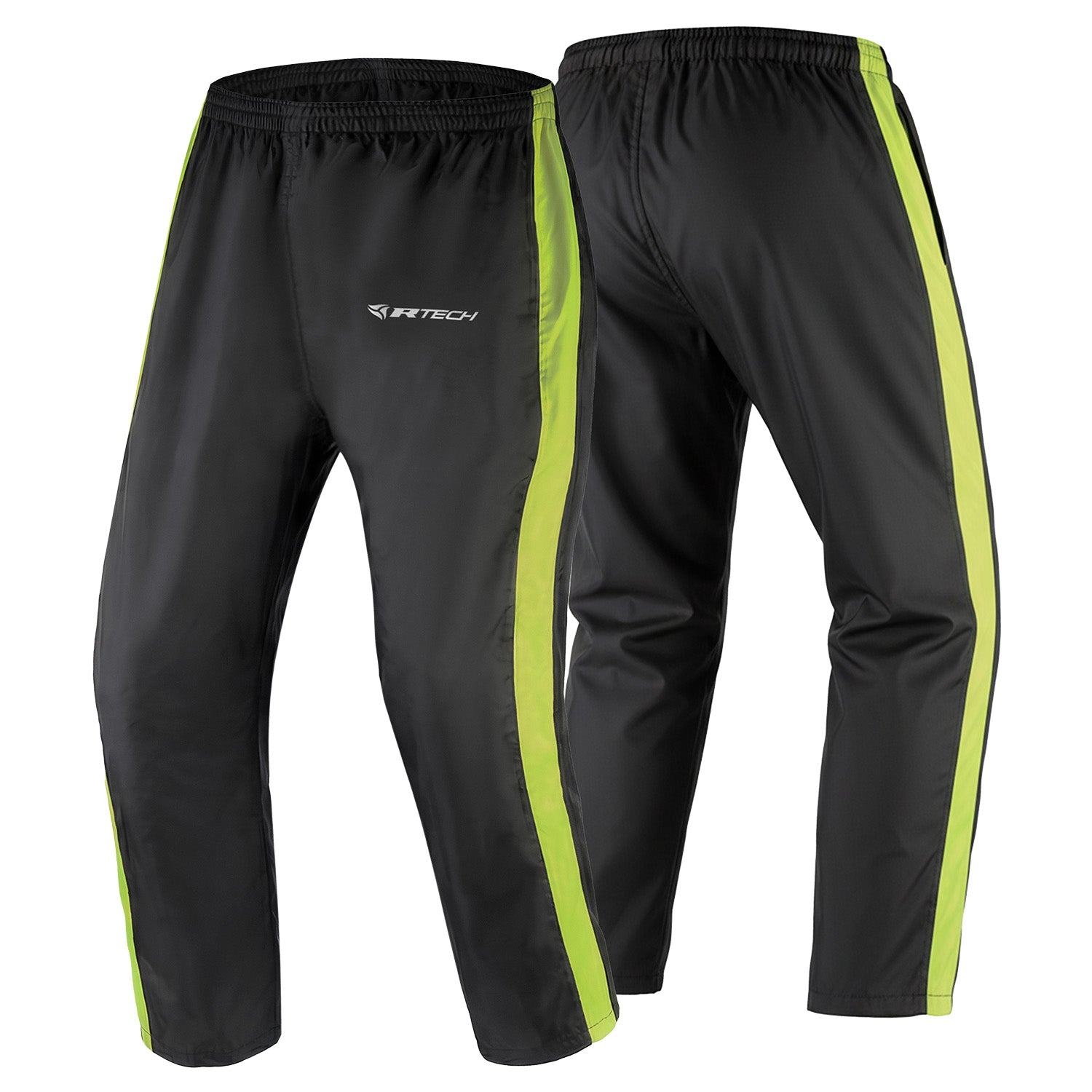 R-TECH Camou Waterproof Rain Tracker Trouser Black Yellow Flouro