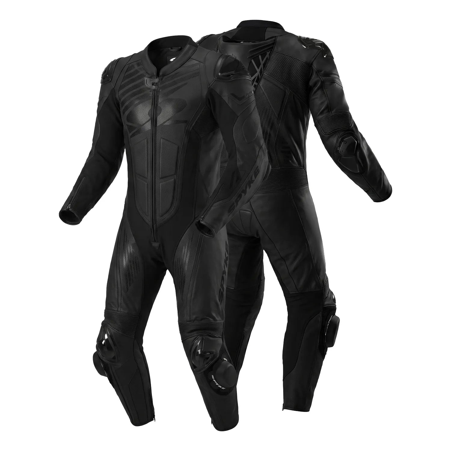 SPYKE ARAGON RACE 1PC MOTORCYCLE LEATHER SUITS BLACK