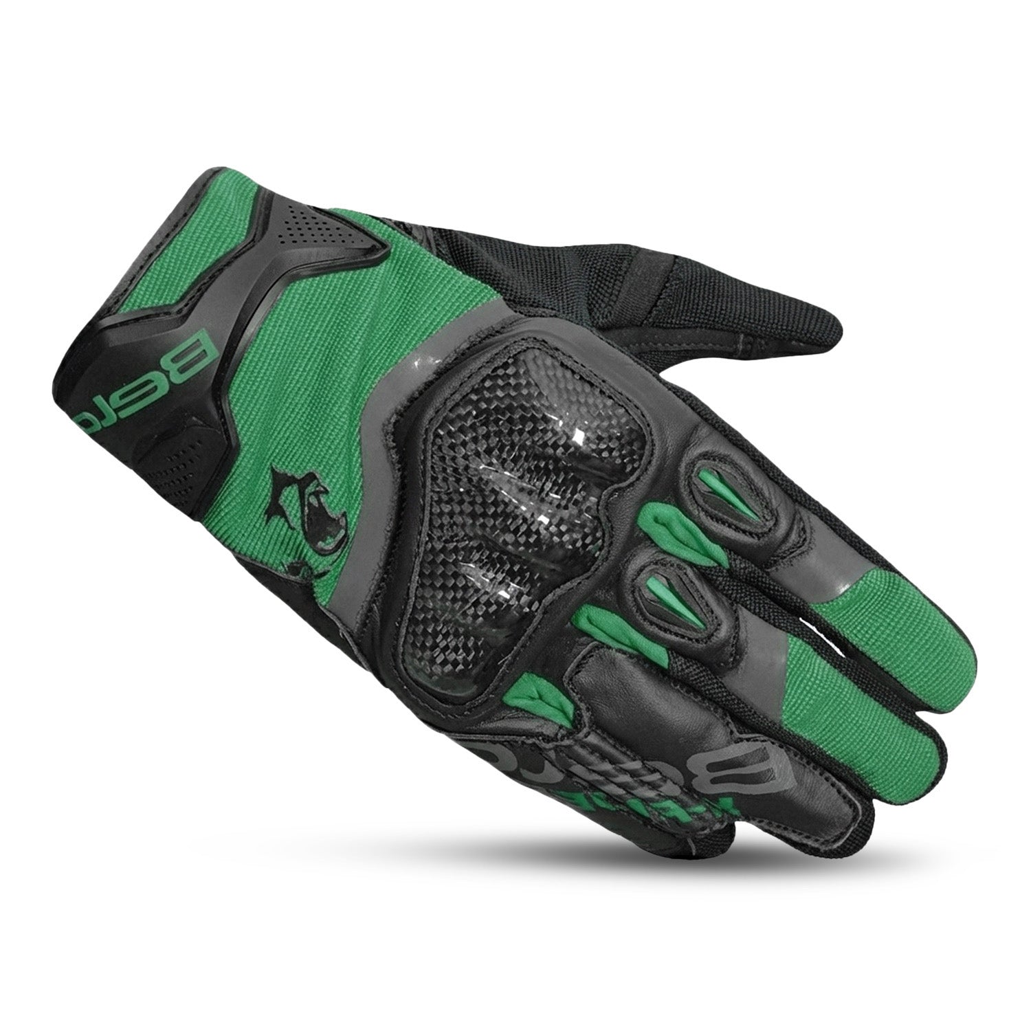 BELA Daring Racing  Motorcycle Gloves  Black Green Grey