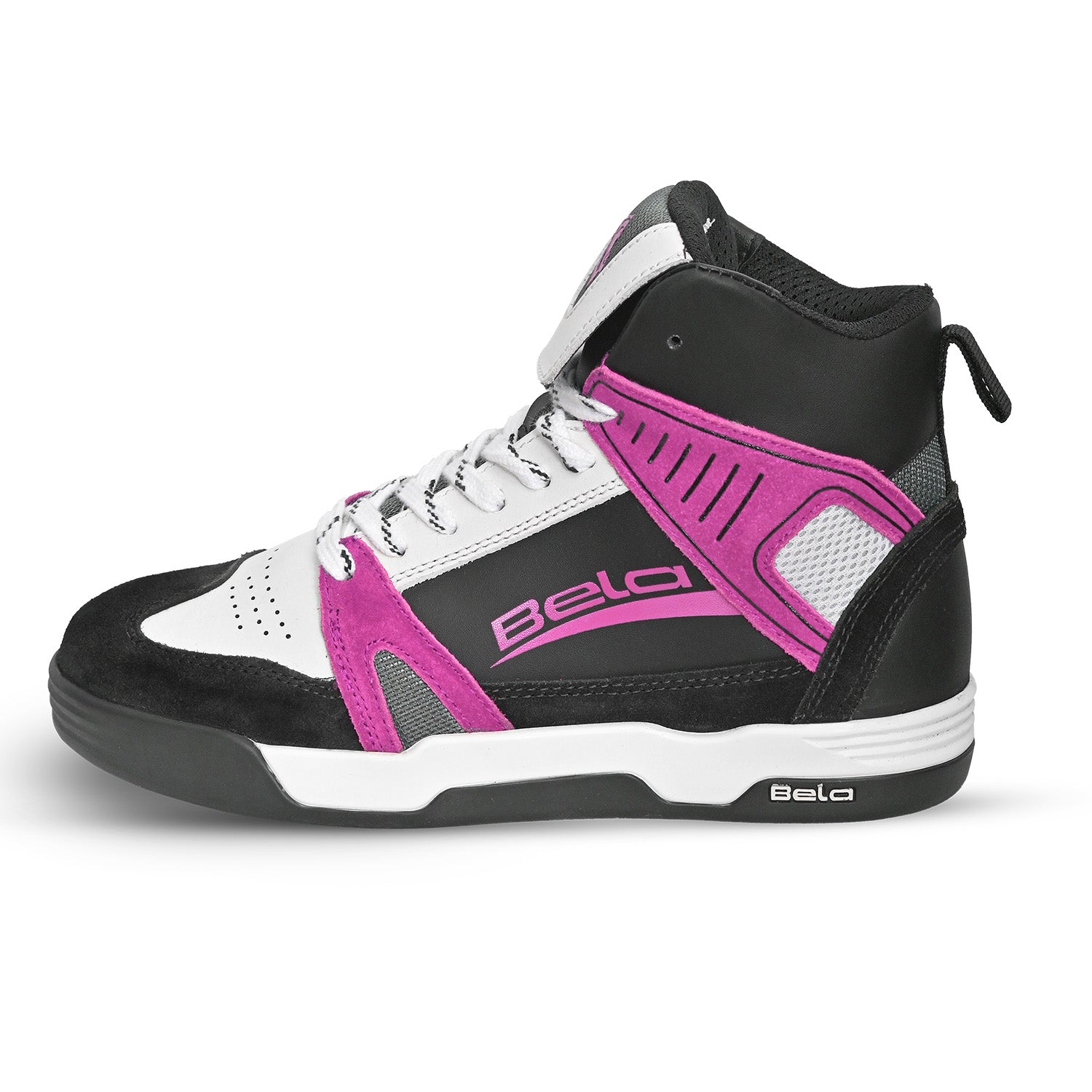 BELA Rover Lady Urban Motorcycle Boots Black White Fuchsia