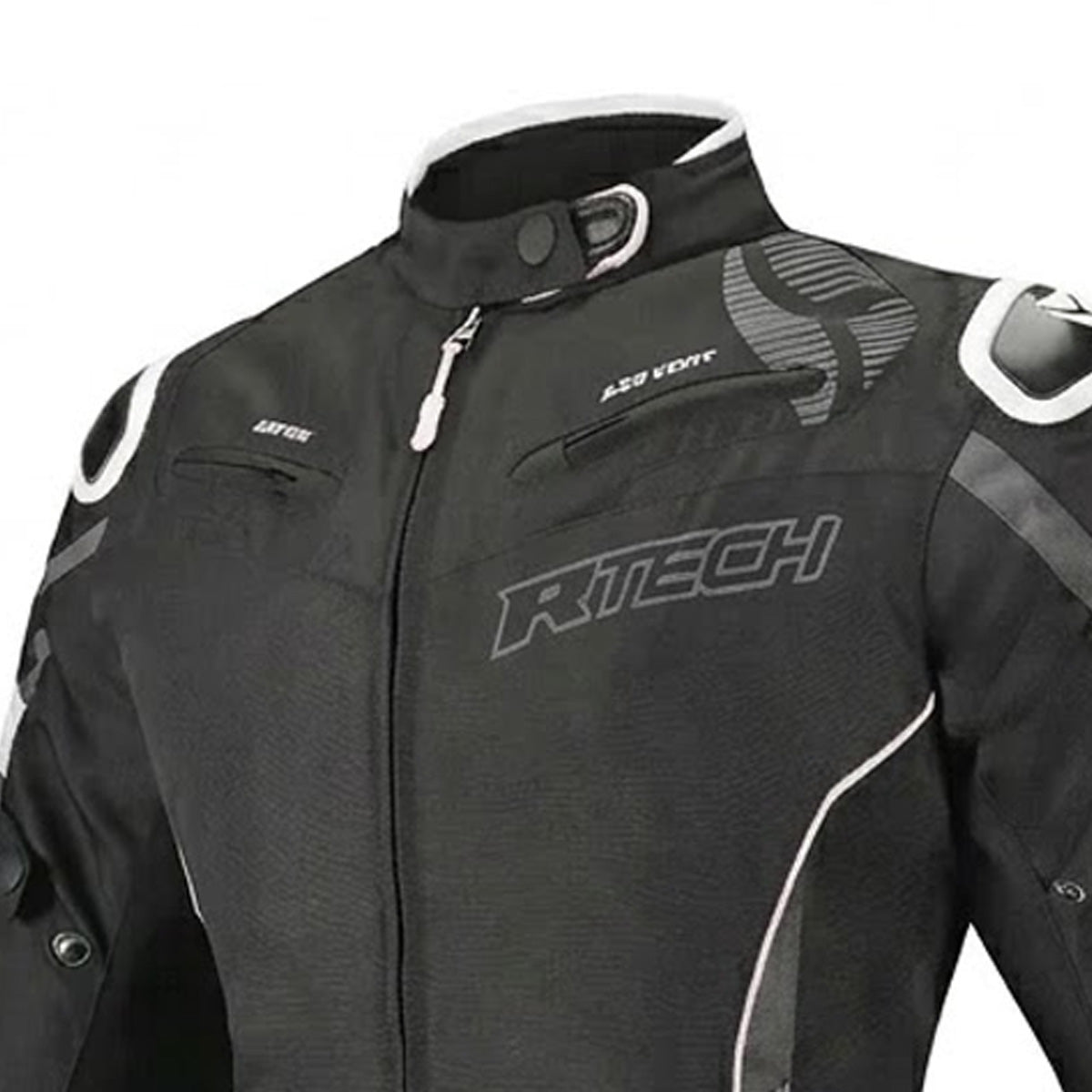 R-Tech Knight Rider Lady Motorcycle Textile Short Jacket Black White Antharacite