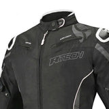 R-Tech Knight Rider Lady Motorcycle Textile Short Jacket Black White Antharacite
