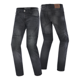 BELA ROCKER MEN MOTORCYCLE DENIM JEANS 34L BLACK SPRAY