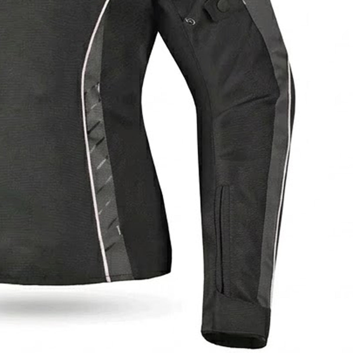 R-Tech Knight Rider Lady Motorcycle Textile Short Jacket Black White Antharacite