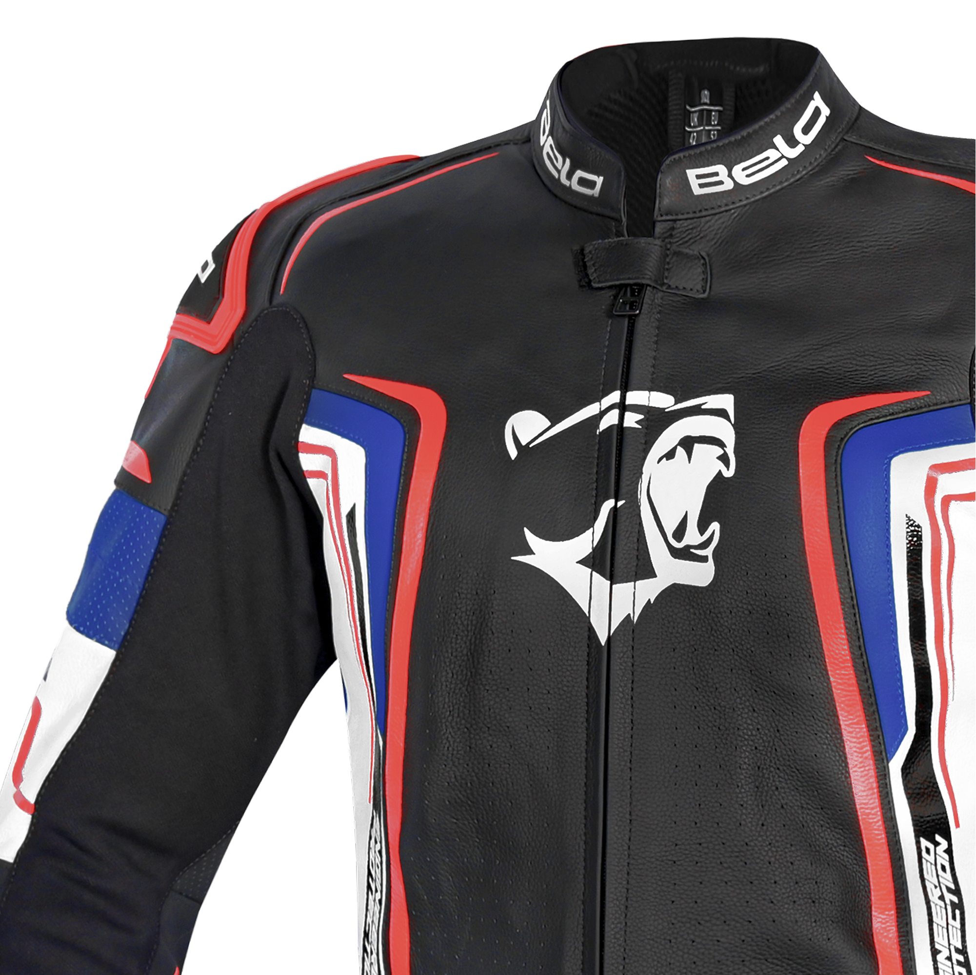 BELA BEAST CHAQUETA LEATHER HOMBRE NEGRO BLANCO AZUL ROJO