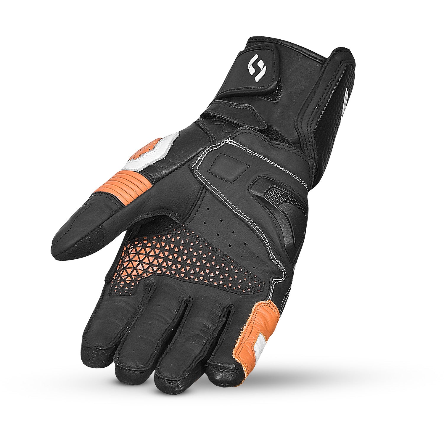 SHUA RANGER PRO MOTORCYCLE RACING GLOVES BLACK WHITE ORANGE