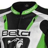 BELA X-Race Motorcycle Racing Leather Jacket Black/White/Green