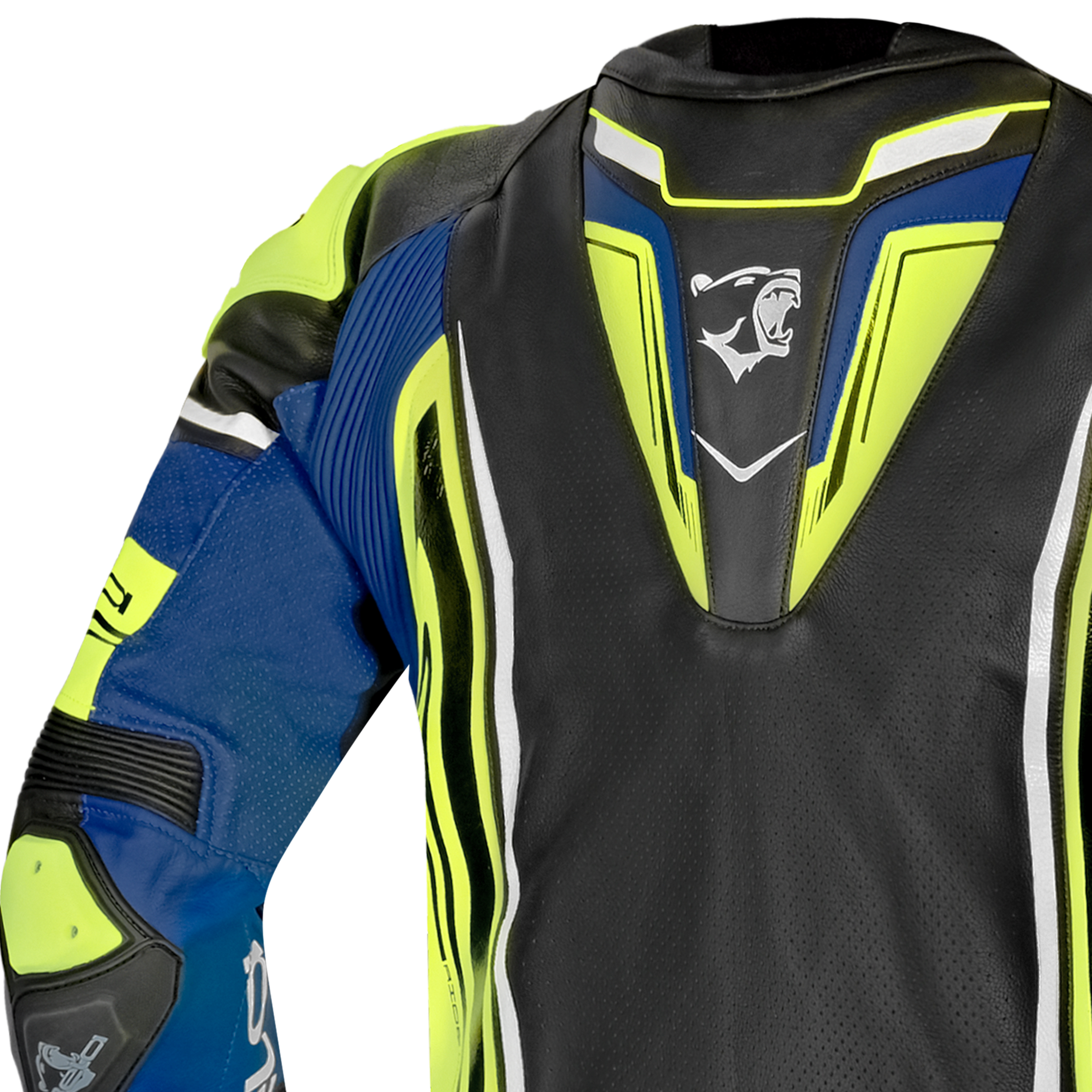 BELA BEAST CHAQUETA LEATHER HOMBRE NEGRO BLANCO AMARILLO AZUL