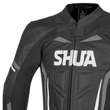 SHUA INFINITY CHAQUETA DE MOTO PIEL NEGRO ANTHRA