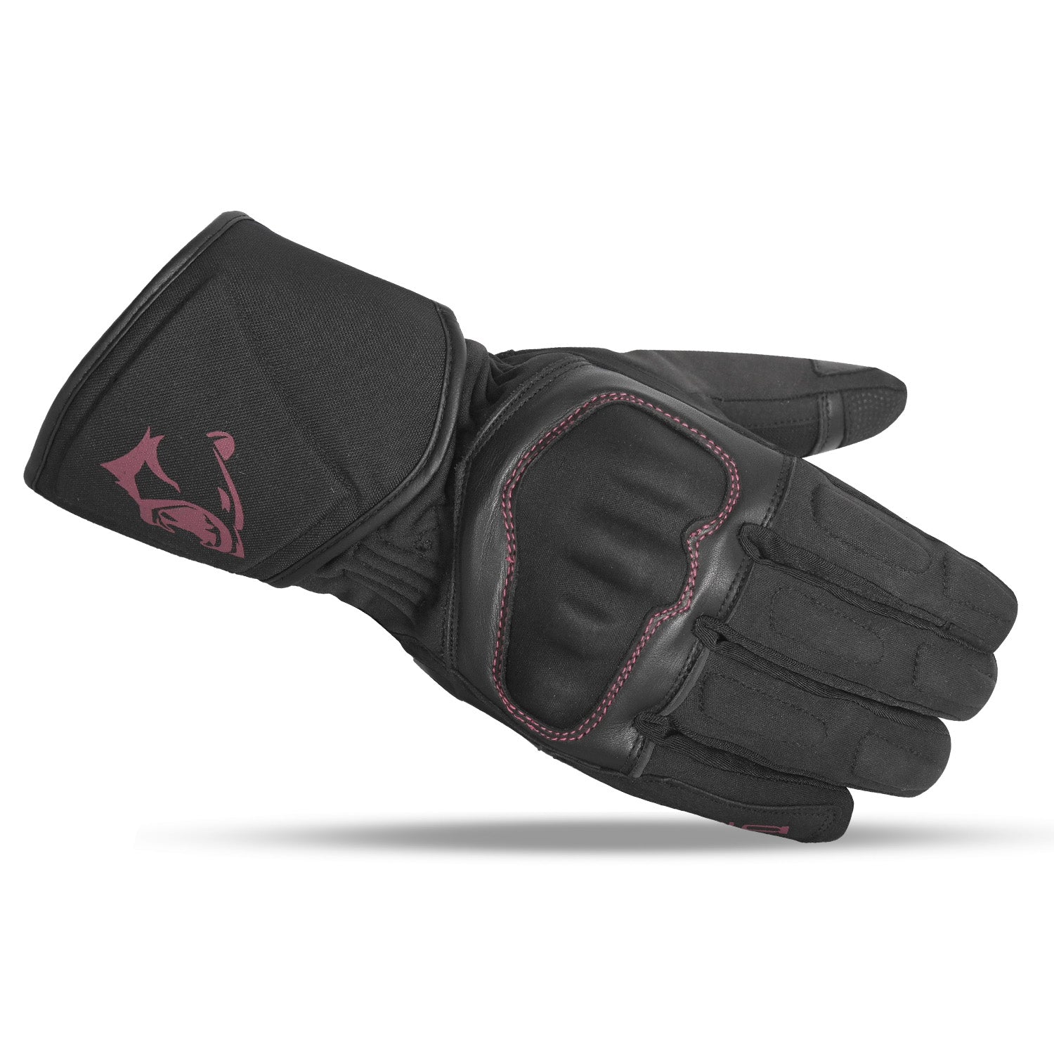 BELA Frost Shield Motorcycle Winter Gloves Black Burgundy