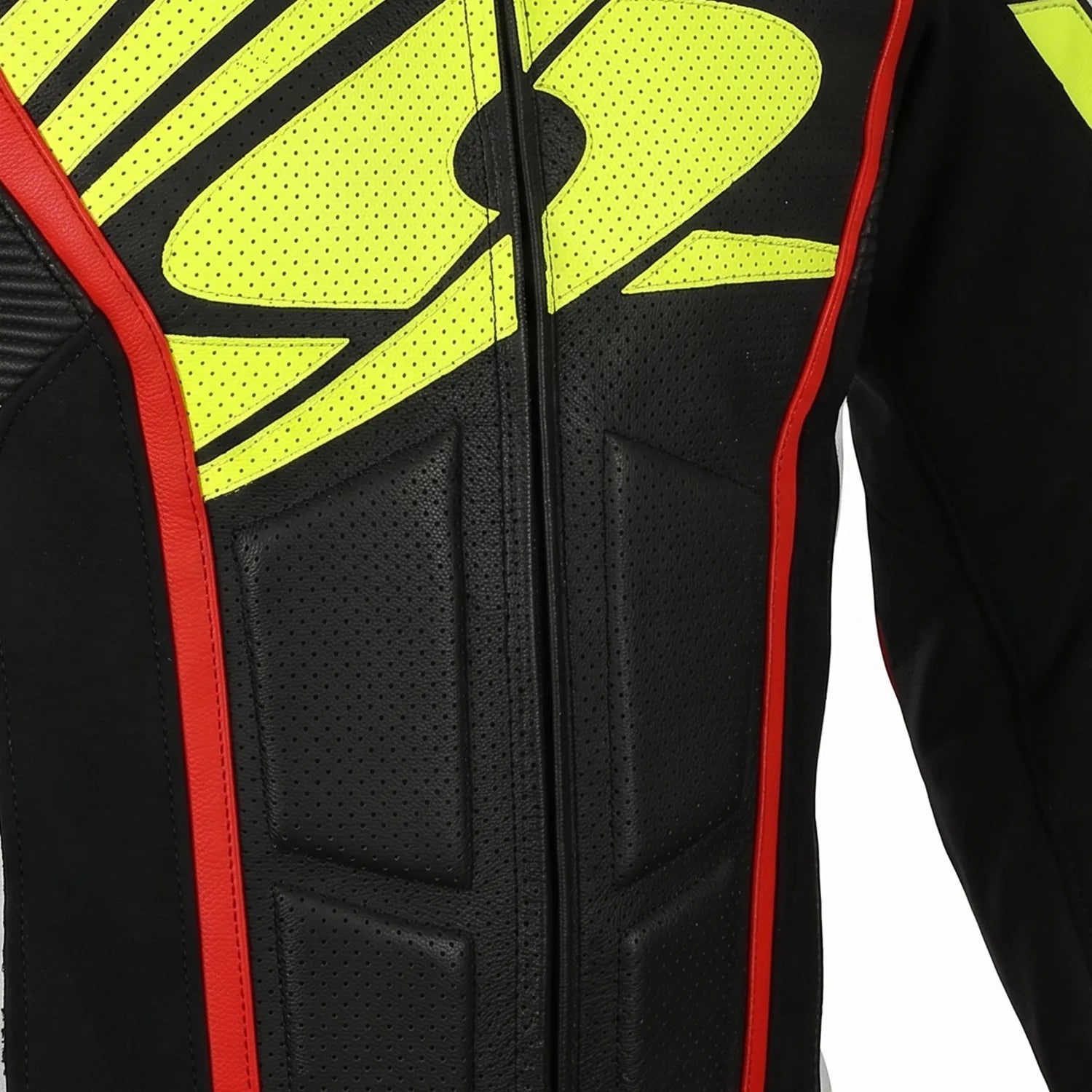 SPYKE ARAGON RACE 1PC MOTORCYCLE LEATHER SUITS BLACK WHITE RED YELLOW FLUO