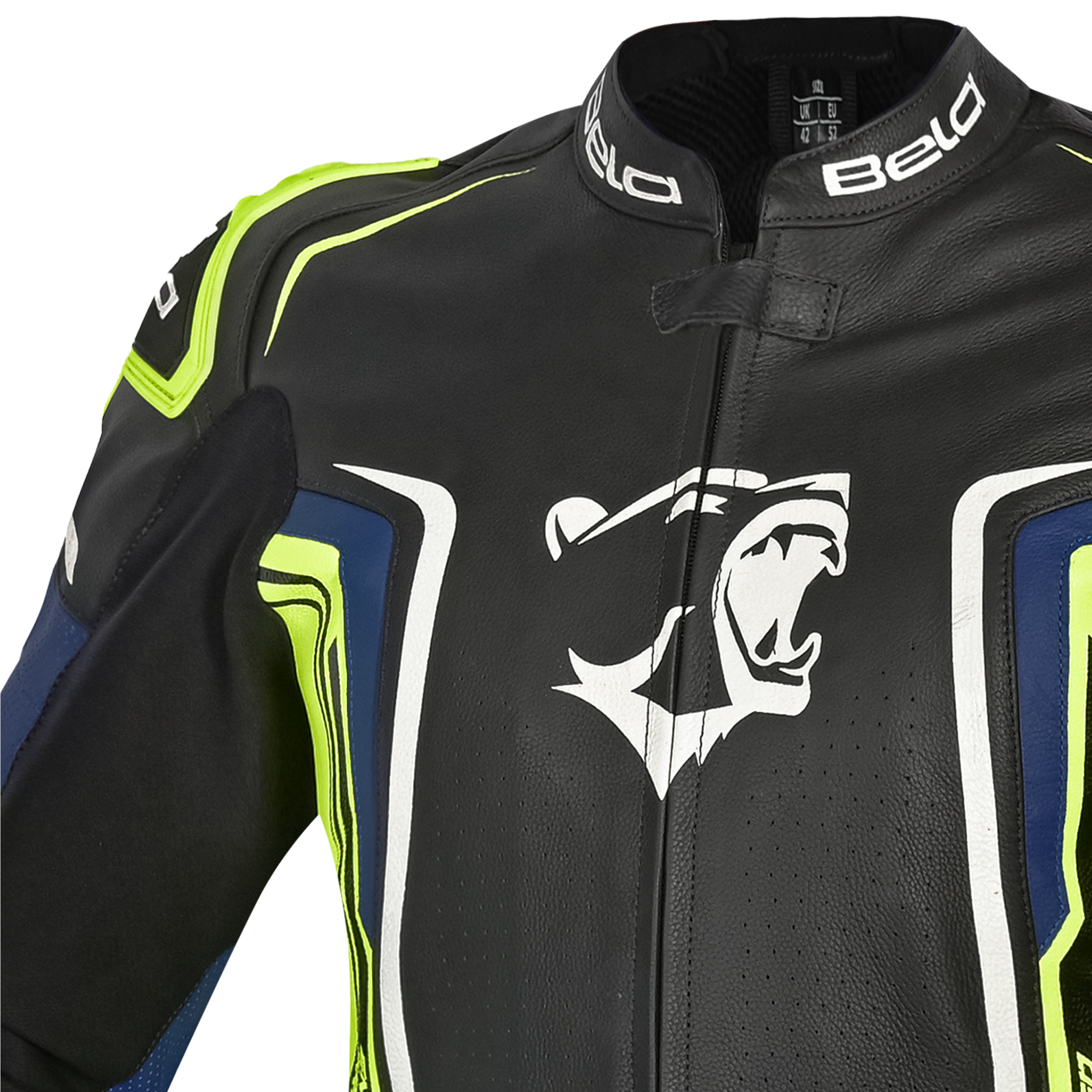 BELA BEAST CHAQUETA LEATHER HOMBRE NEGRO BLANCO AMARILLO AZUL