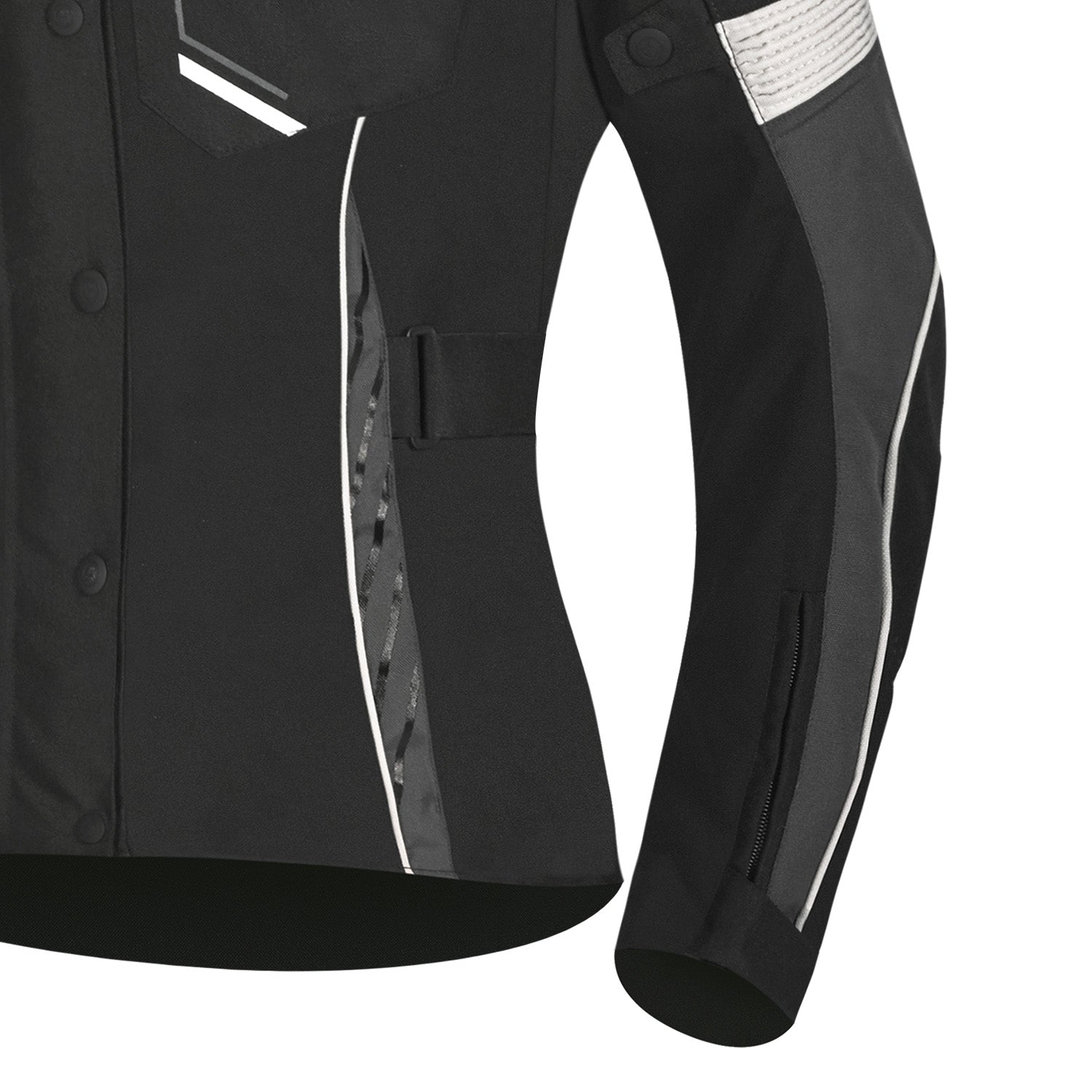 R-Tech Knight Rider Lady Motorcycle Long Jacket Black White Antharacite
