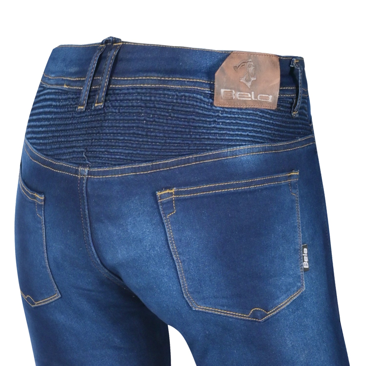 BELA URBAN LADY MOTORCYCLE DENIM JEANS INDIGO BLUE
