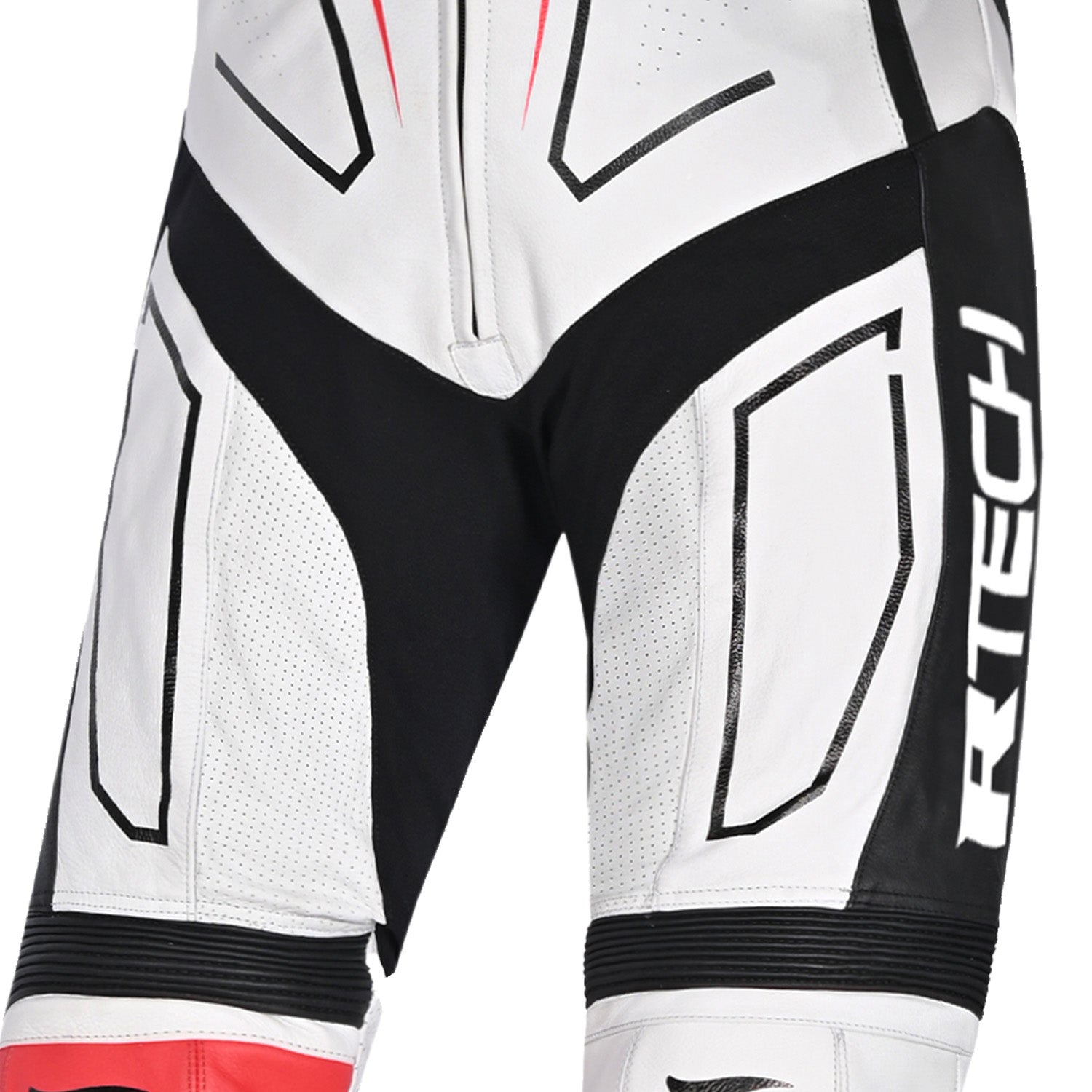 R-TECH Rising Stars 1PC Motorcycle Leather Suits Black White Red