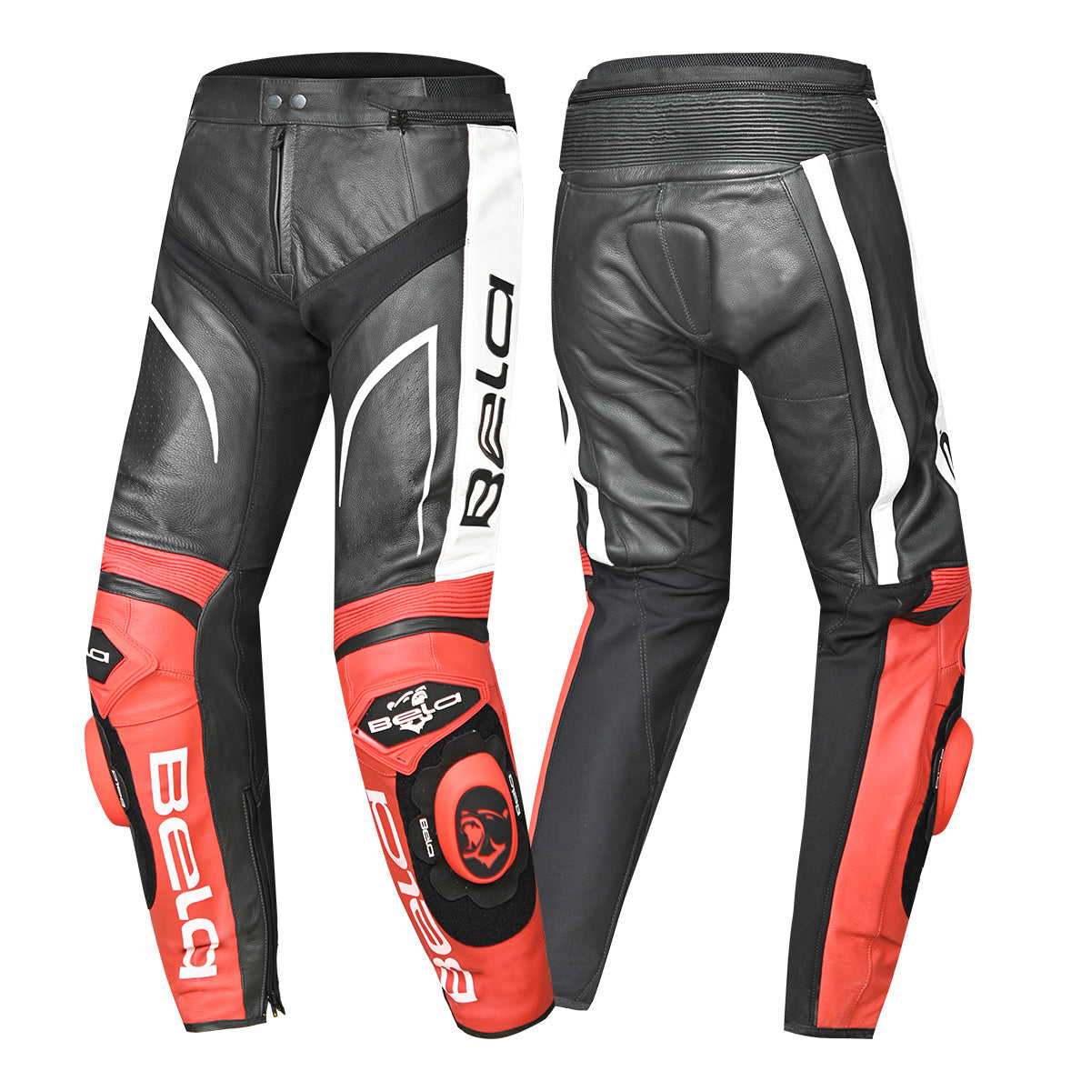 BELA X-Race Motorcycle Leather Pant Black/White/Red