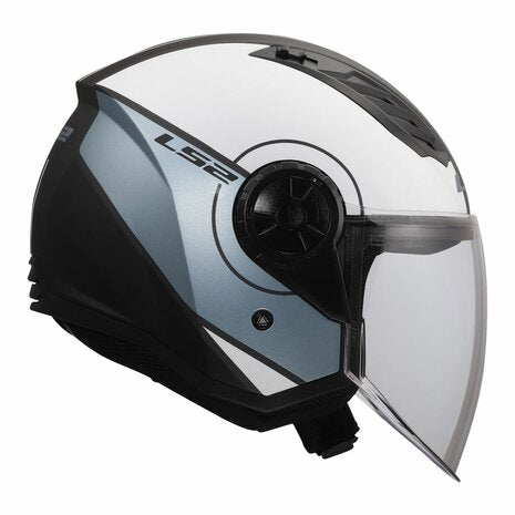 LS2 OF616 AIRFLOW II COVER MOTORCYCLE OPEN FACE HELMET GREY BLUE