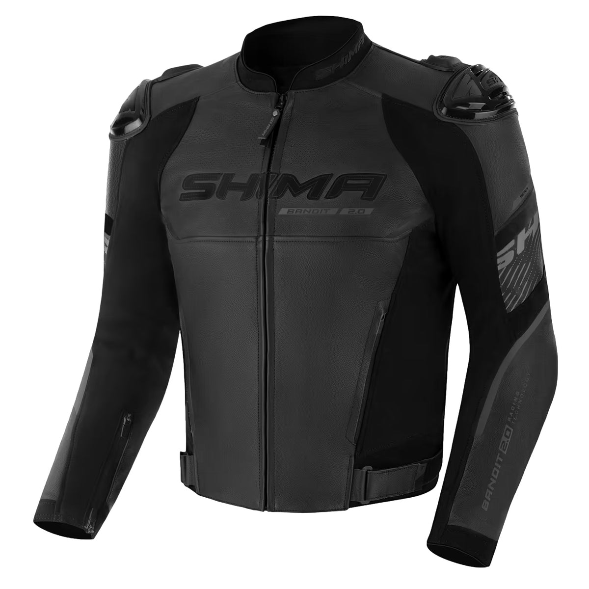 SHIMA BANDIT 2.0 MEN MOTORCYCLE LEATHER JACKET BLACK/BLACK
