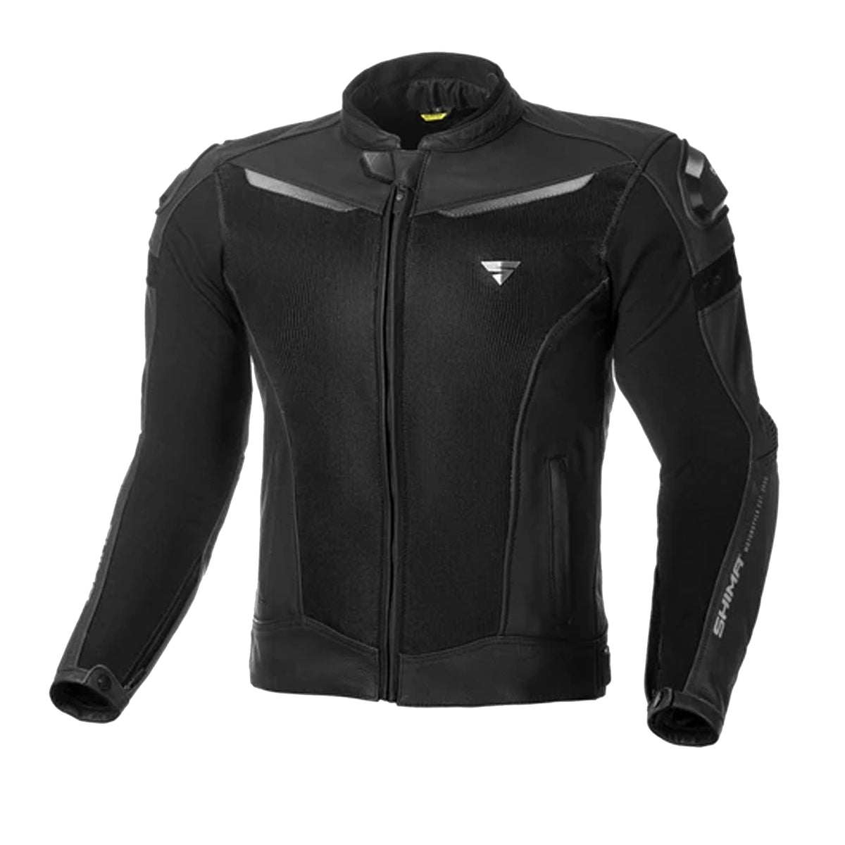 SHIMA PISTON MEN MOTORCYCLE LEATHER JACKET BLACK