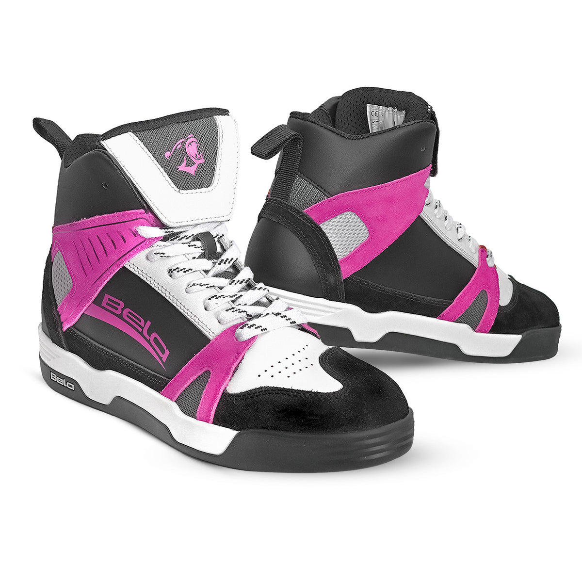 BELA Rover Lady Urban Motorcycle Boots Black White Fuchsia