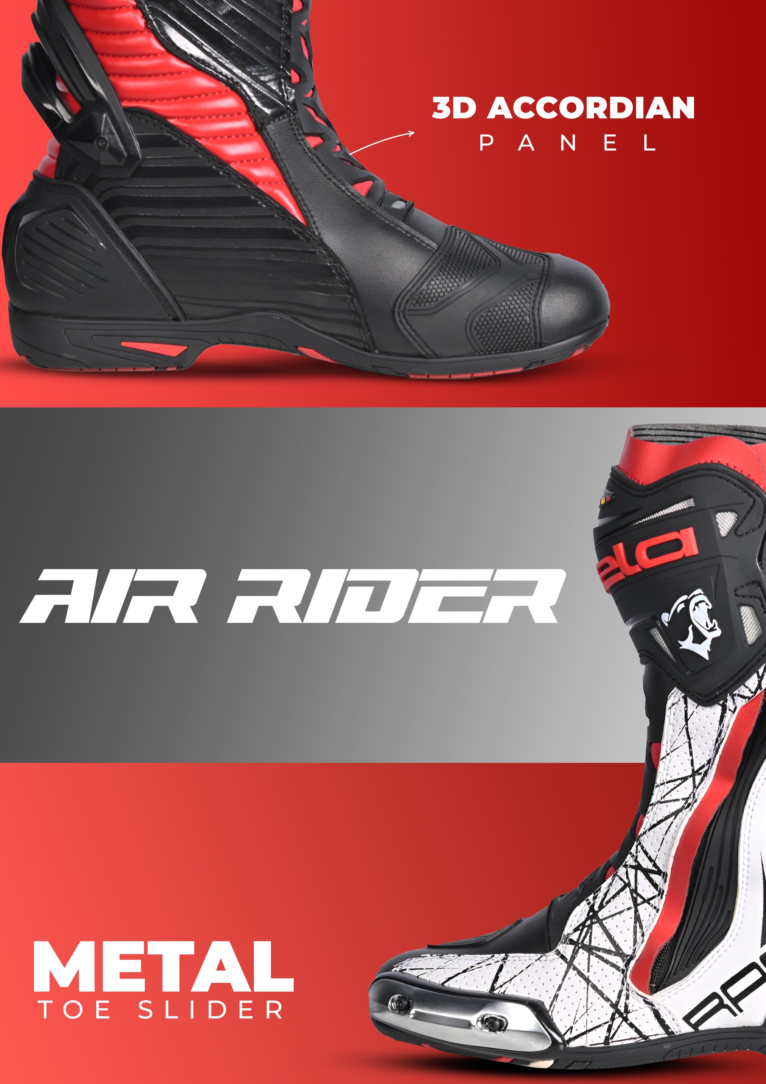 BELA AIR RIDER GP-1 MOTORCYCLE RACING BOOTS BLACK FLUO YELLOW