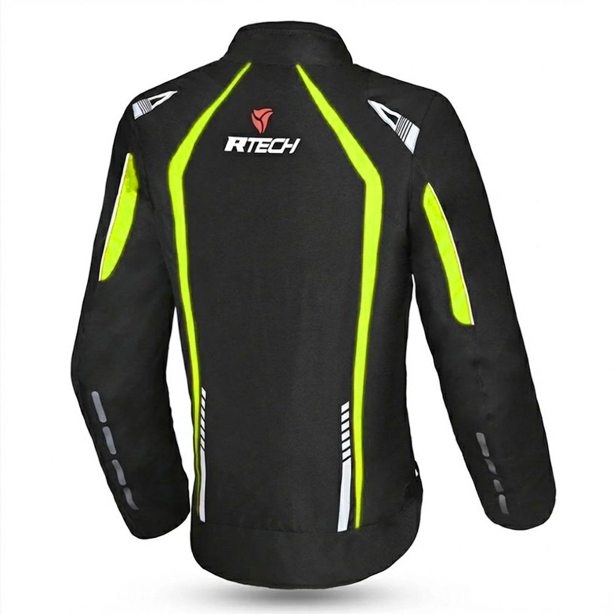 R-TECH MARSHAL LADY MOTORCYCLE JACKET BLACK/FLUOR YELLOW