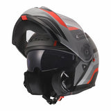 LS2 FF908 STROBE II MONZA MOTORCYCLE MODULAR HELMET BLACK GREY RED