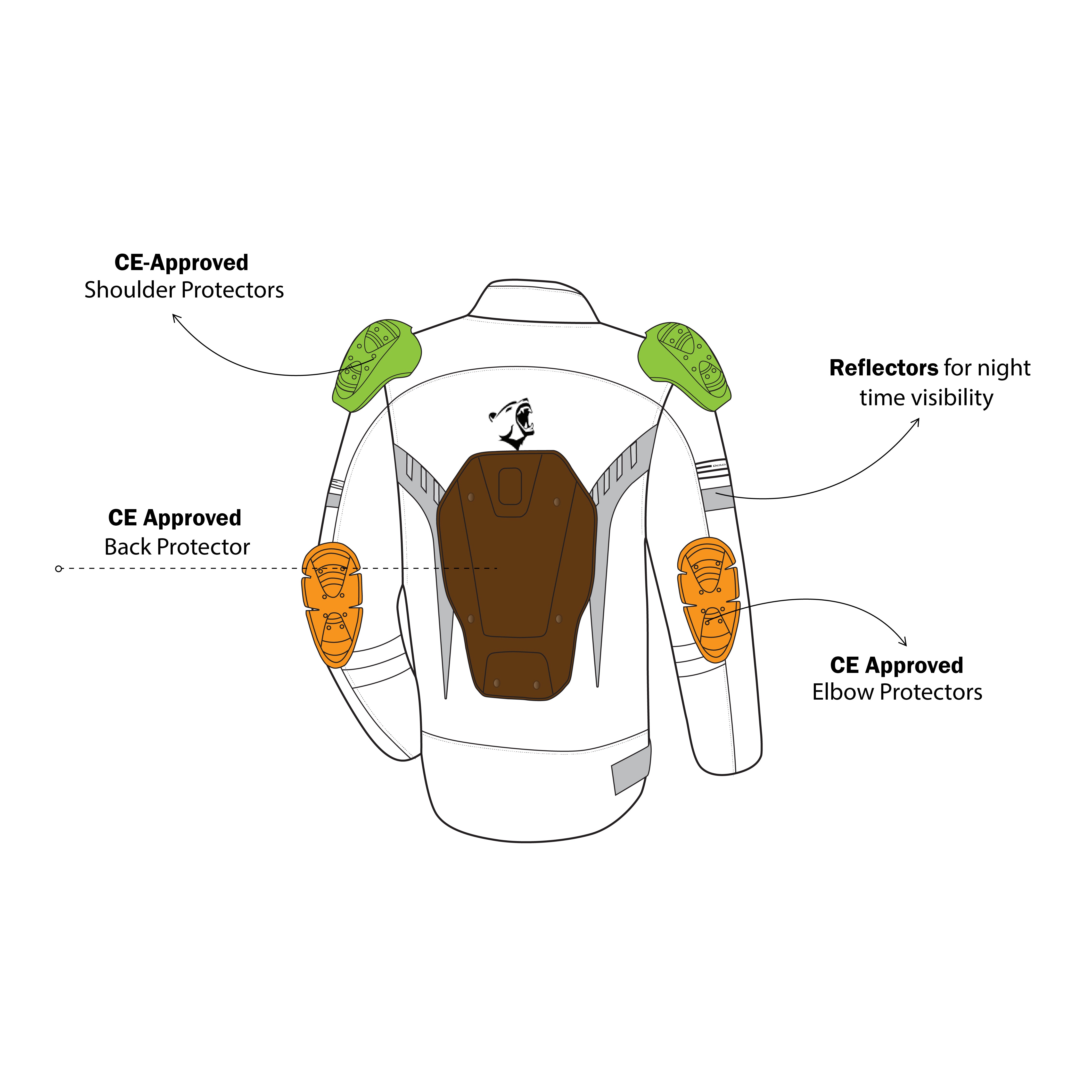 Bela Bradley Textile Motorcycle Jacket Black Orange