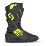 SHUA Super Tech Racing Motorcycle Leather Boots Black Fluor Yellow