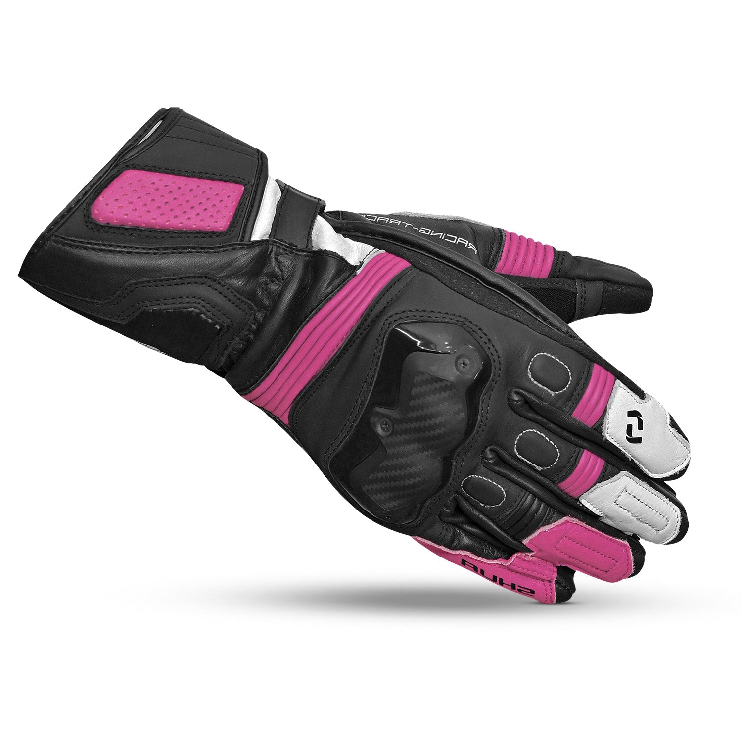 SHUA RANGER PRO MOTORCYCLE RACING LADY GLOVES BLACK WHITE FUSHICA