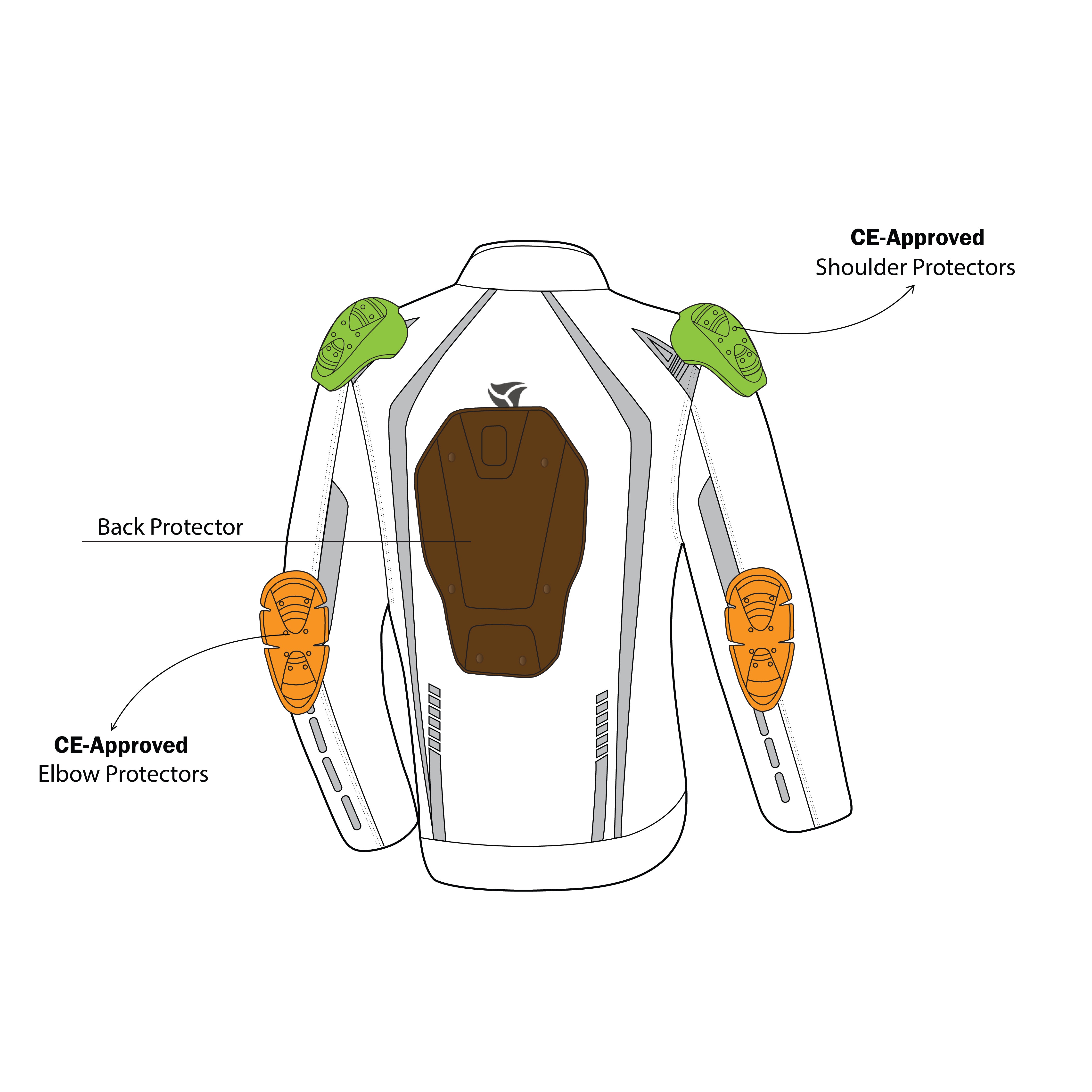 R-TECH MARSHAL LADY MOTORCYCLE JACKET BLACK/FLUOR YELLOW