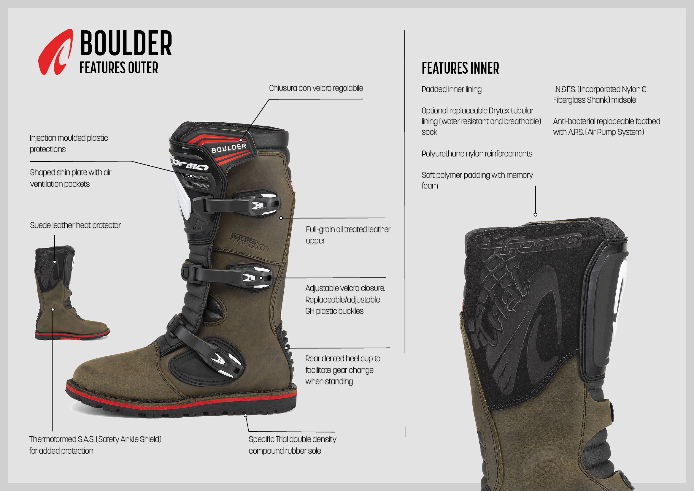 FORMA BOULDER OFF ROAD MOTORCYCLE BOOTS BROWN