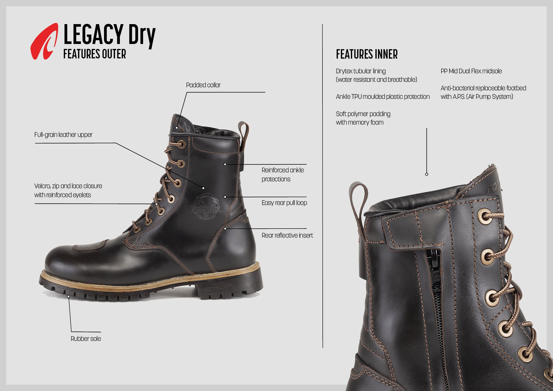 FORMA LEGACY DRY MOTORCYCLE BOOTS BLACK