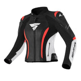 SHIMA MIURA 2.0 LADY MOTORCYCLE LEATHER JACKET BLACK RED FLUO