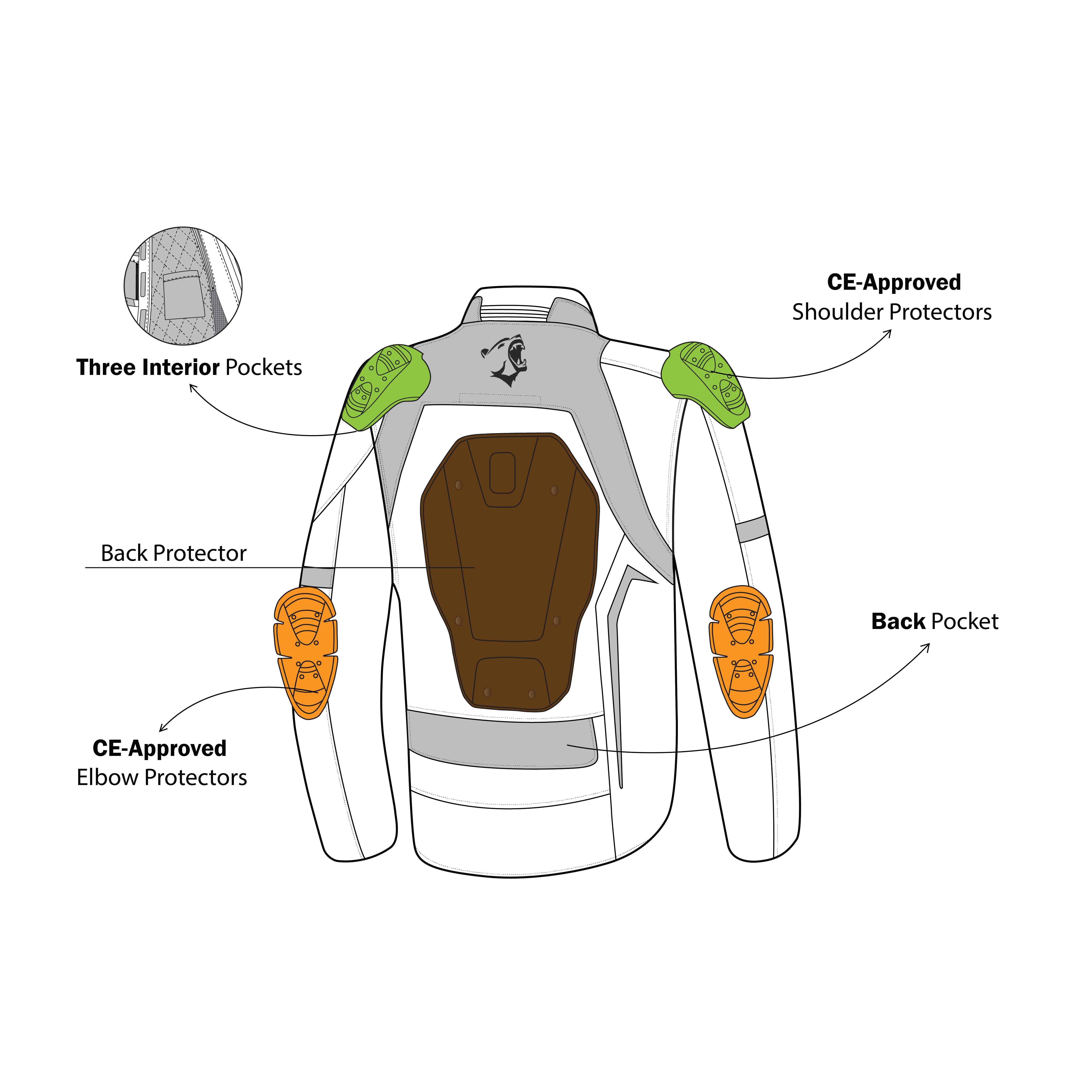 BELA Cordaniel Textile Motorcycle Jacket Men Black/Dark Gray/ Yellow Flouro