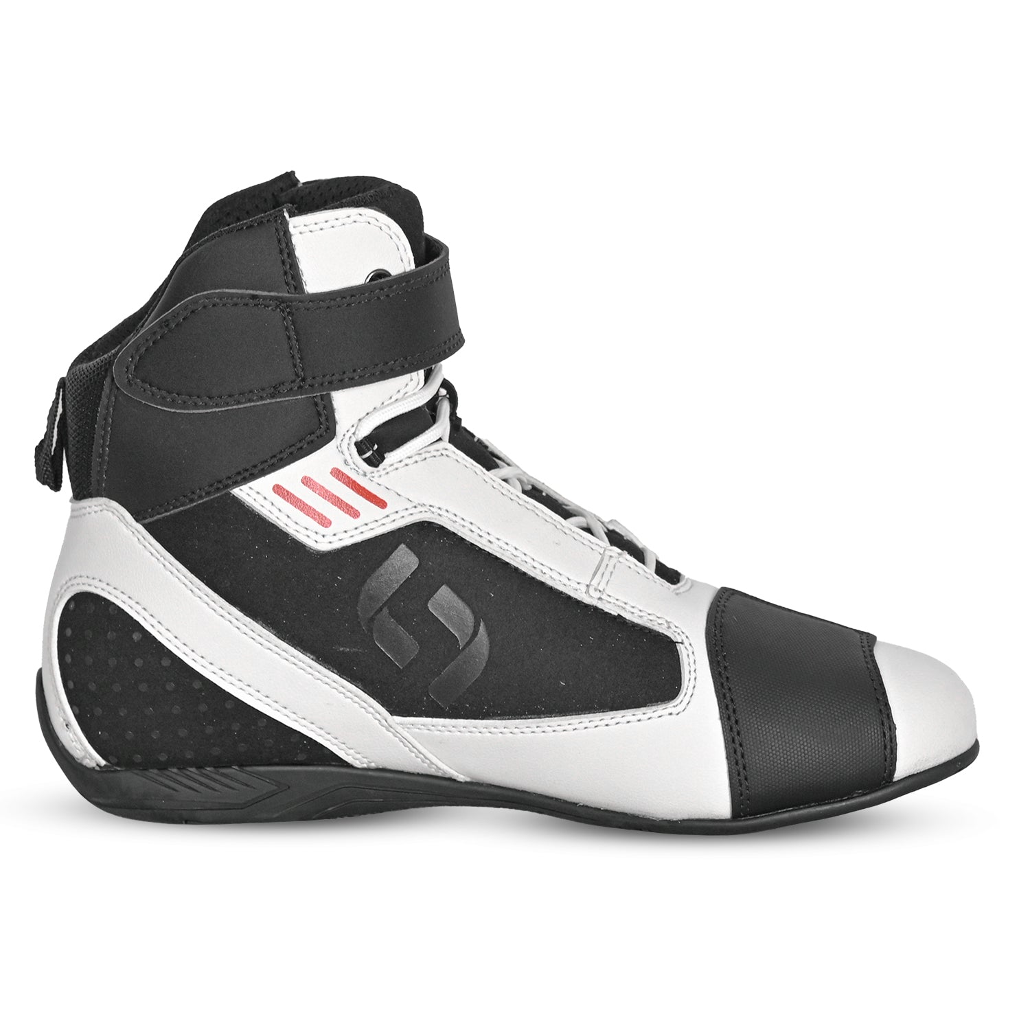 SHUA PULSE URBAN MOTORCYCLE BOOTS BLACK WHITE
