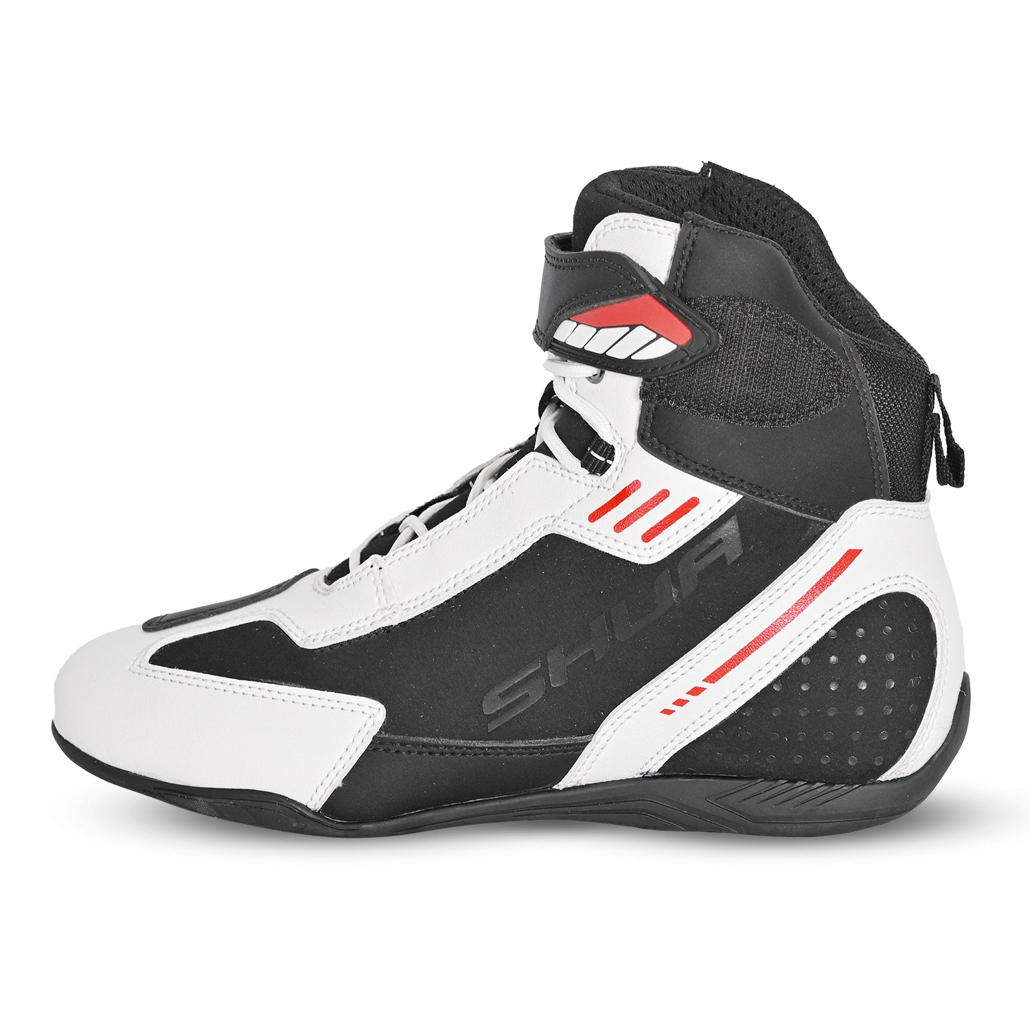 SHUA PULSE URBAN MOTORCYCLE BOOTS BLACK WHITE