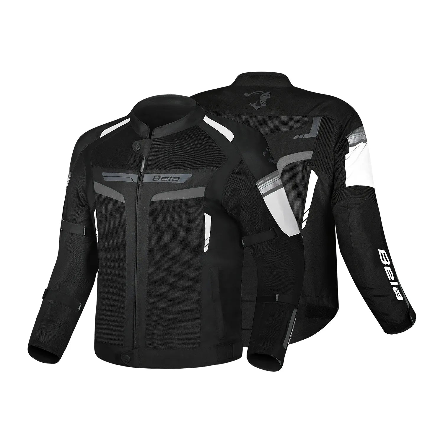 BELA Sprinter Textile Motorbike Jacket Black/White/Grey