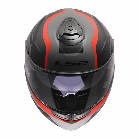 LS2 FF908 STROBE II MONZA MOTORCYCLE MODULAR HELMET BLACK GREY RED
