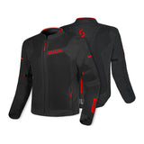SHUA Gravity Mesh LITE Summer Motorcycle Jacket Black Red