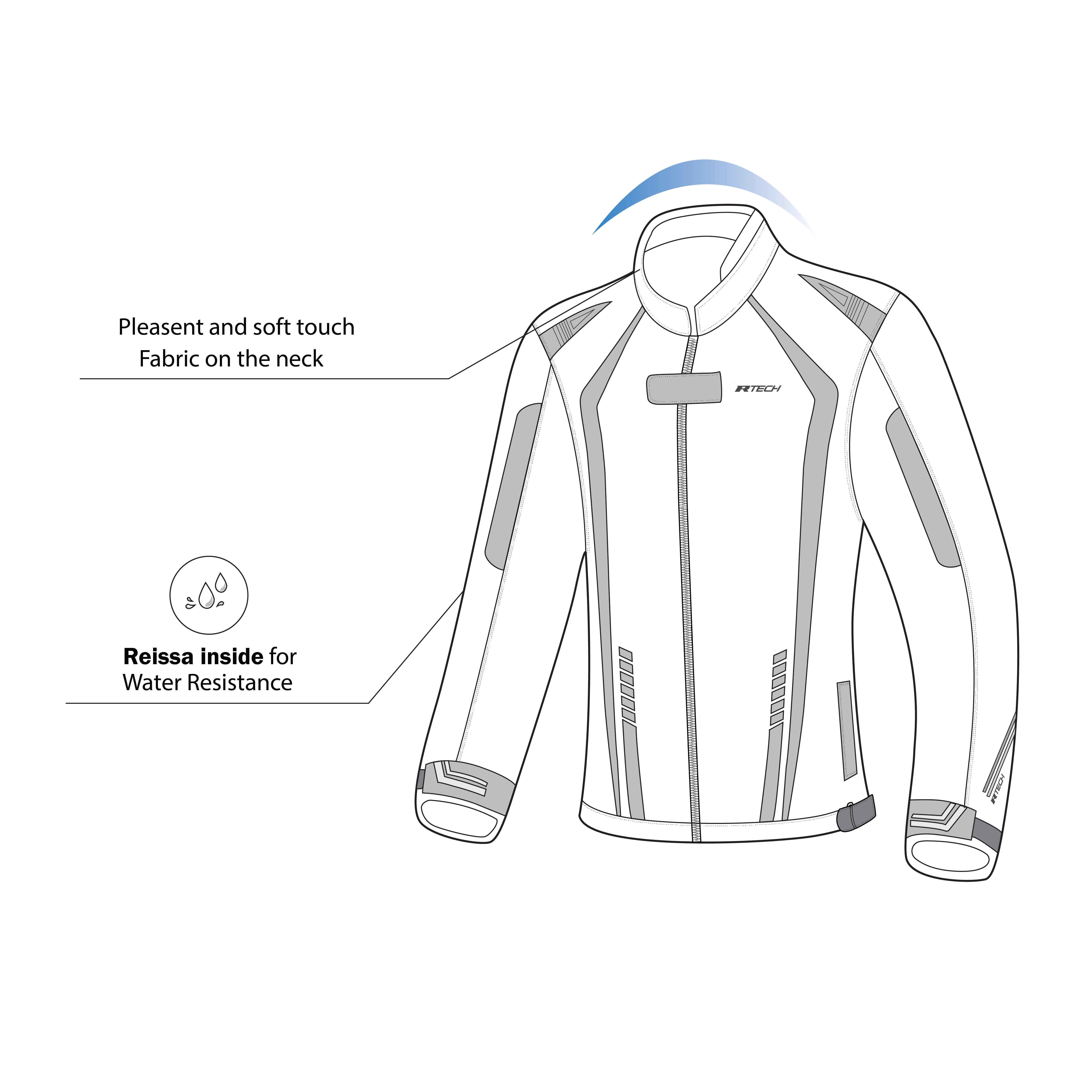 R-TECH MARSHAL LADY MOTORCYCLE JACKET BLACK/FLUOR YELLOW