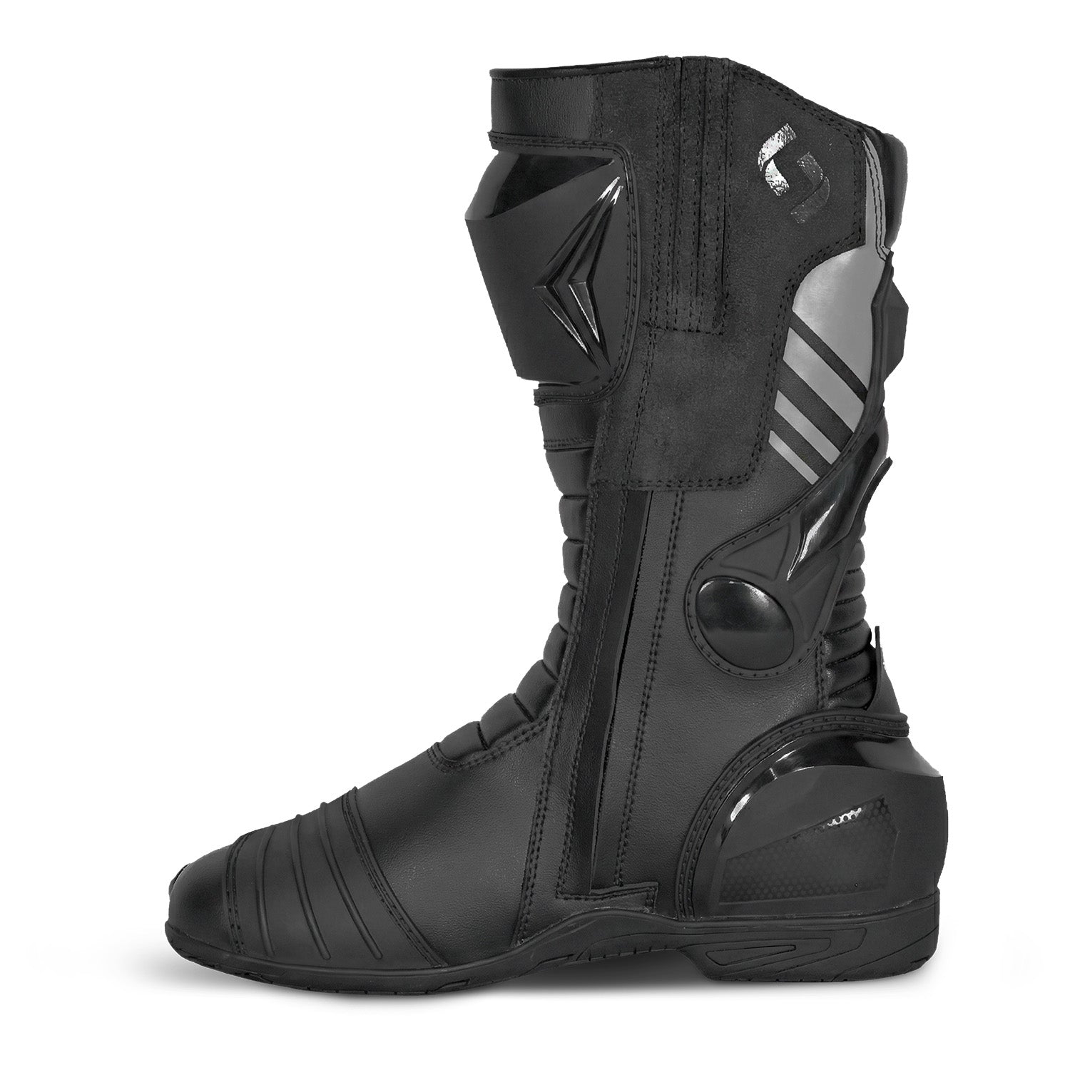 SHUA Super Tech Motorcycle Racing Leather Boots Black