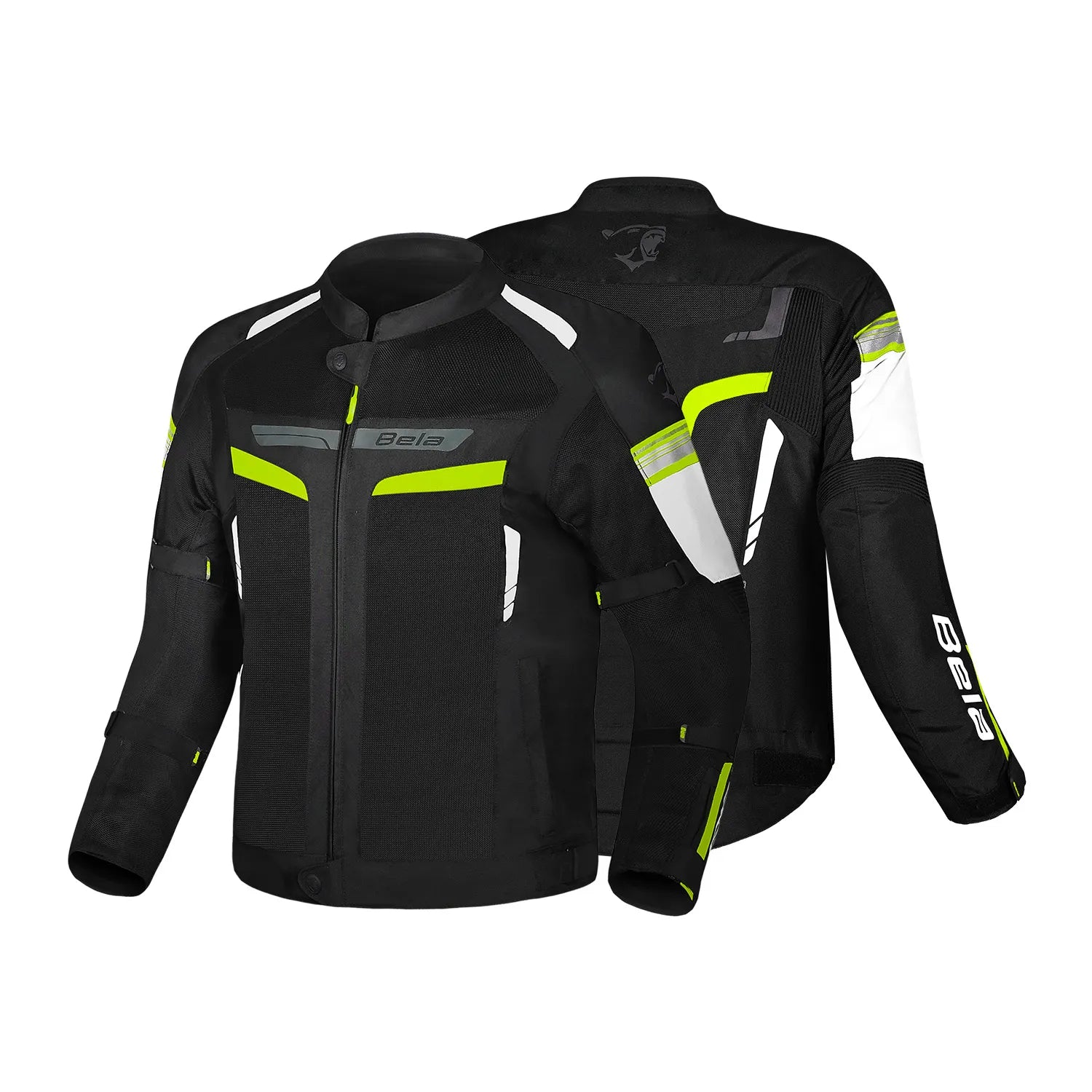 Bela Sprinter Men Motorcycle Textile Jacket Black/Yellow Fluro